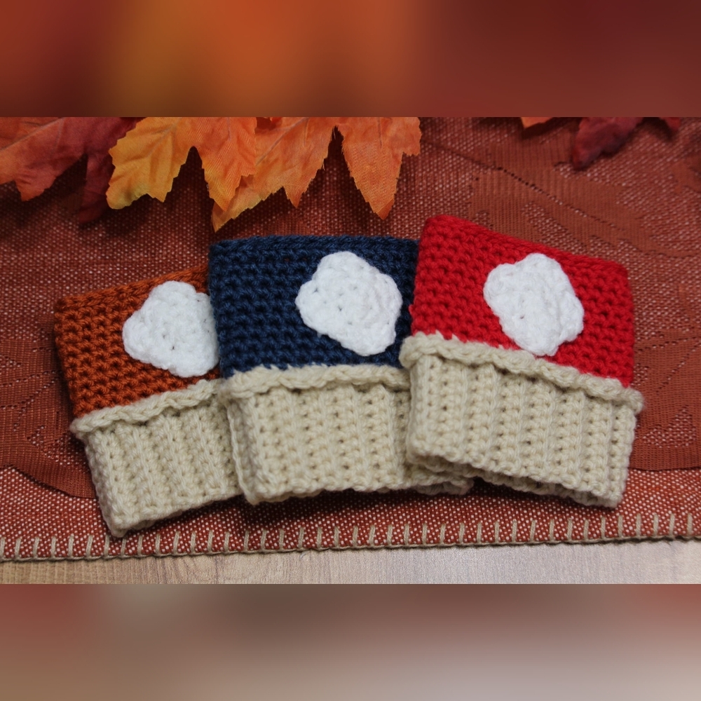 Handmade Pie Coffee Koozie- Pumpkin, Blueberry OR Cherry